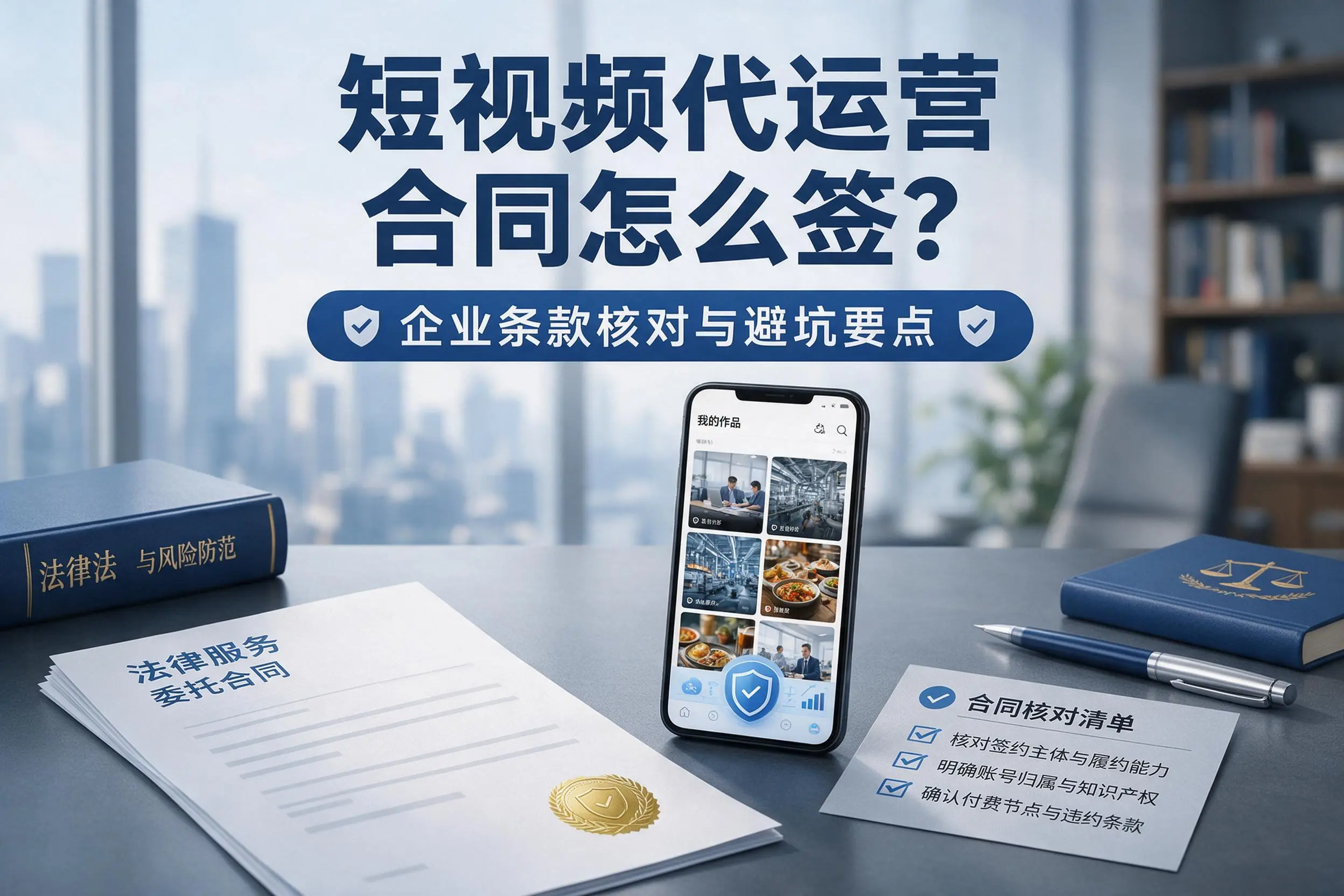 短视频代运营合同怎么签？阳泉企业条款核对与避坑要点