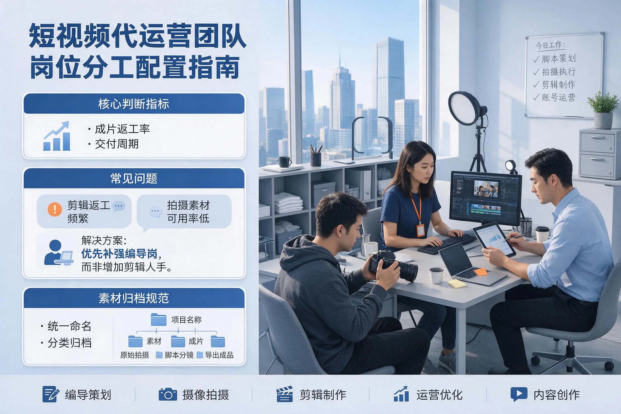 短视频代运营团队如何配置？阳泉企业岗位分工科普说明
