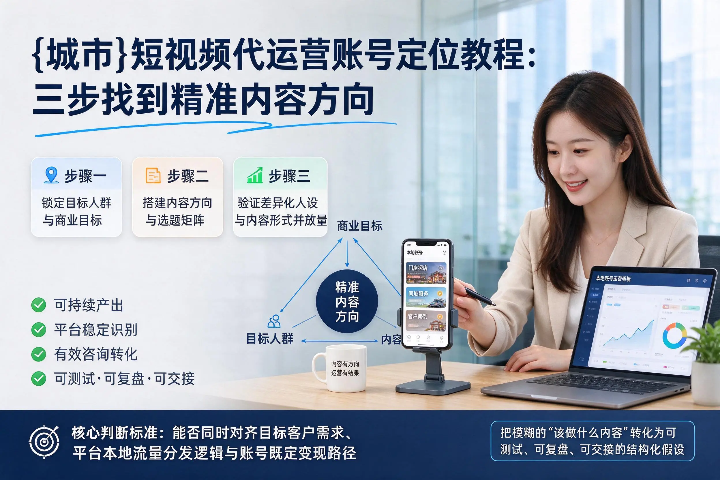 阳泉短视频代运营账号定位教程:三步找到精准内容方向
