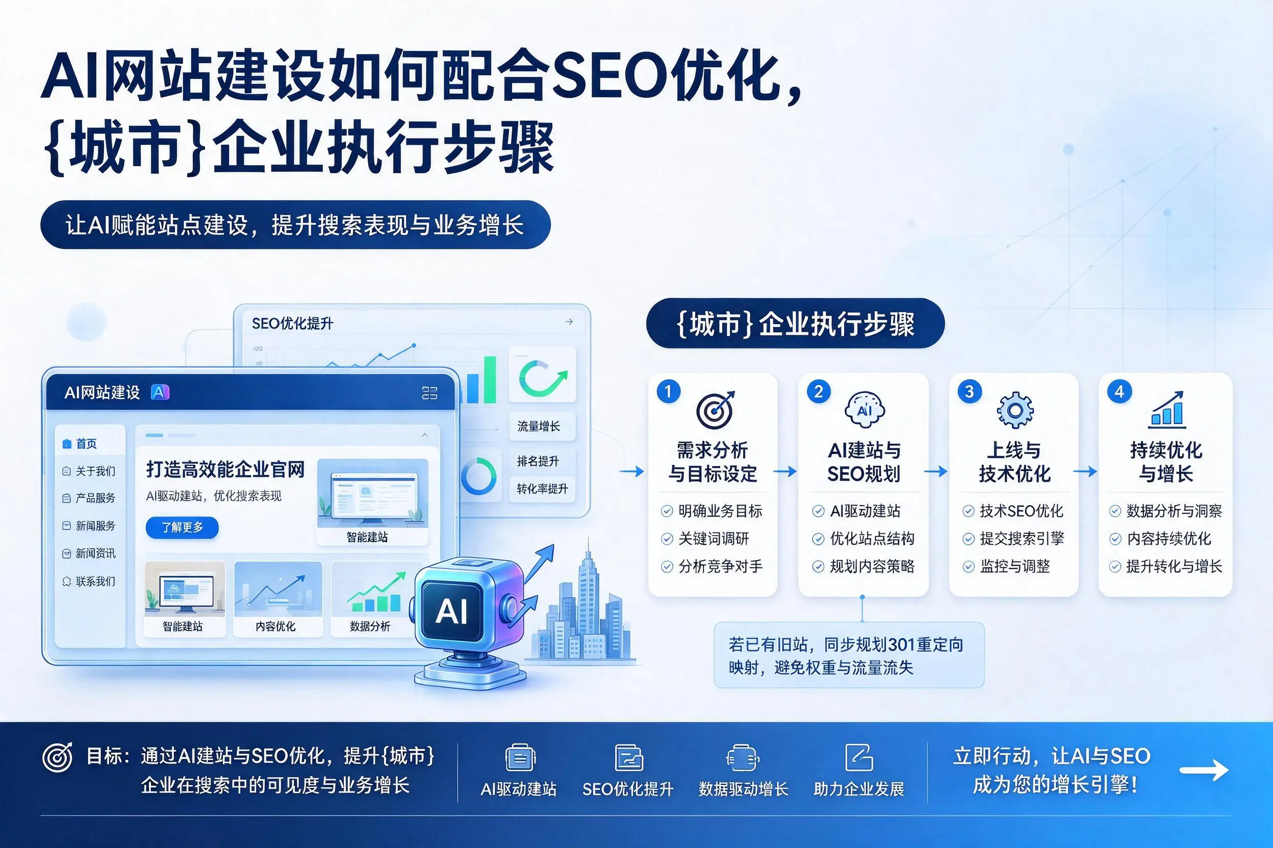 AI网站建设如何配合SEO优化,阳泉企业执行步骤