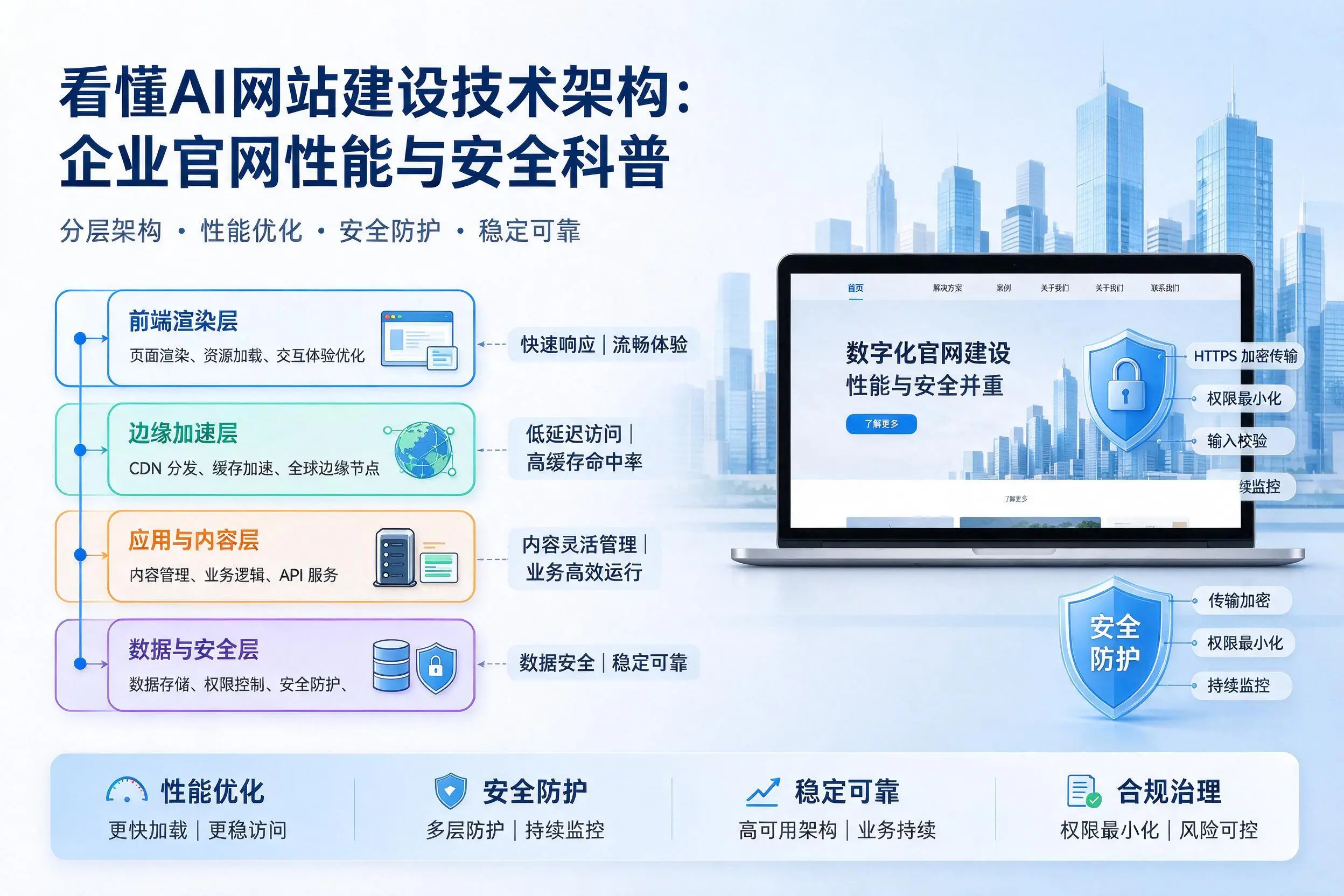 看懂AI网站建设技术架构:阳泉企业官网性能与安全科普
