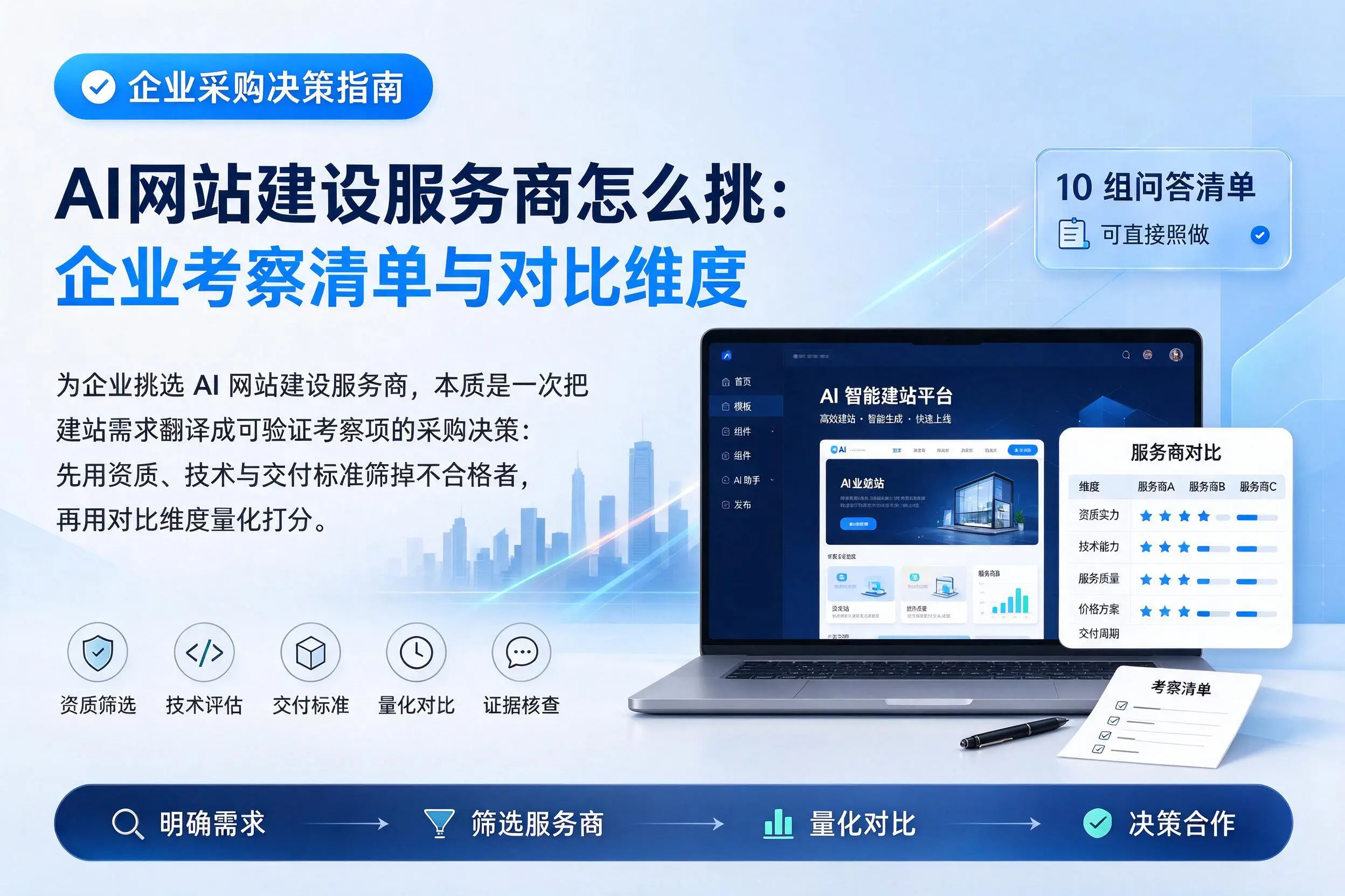 AI网站建设服务商怎么挑:阳泉企业考察清单与对比维度