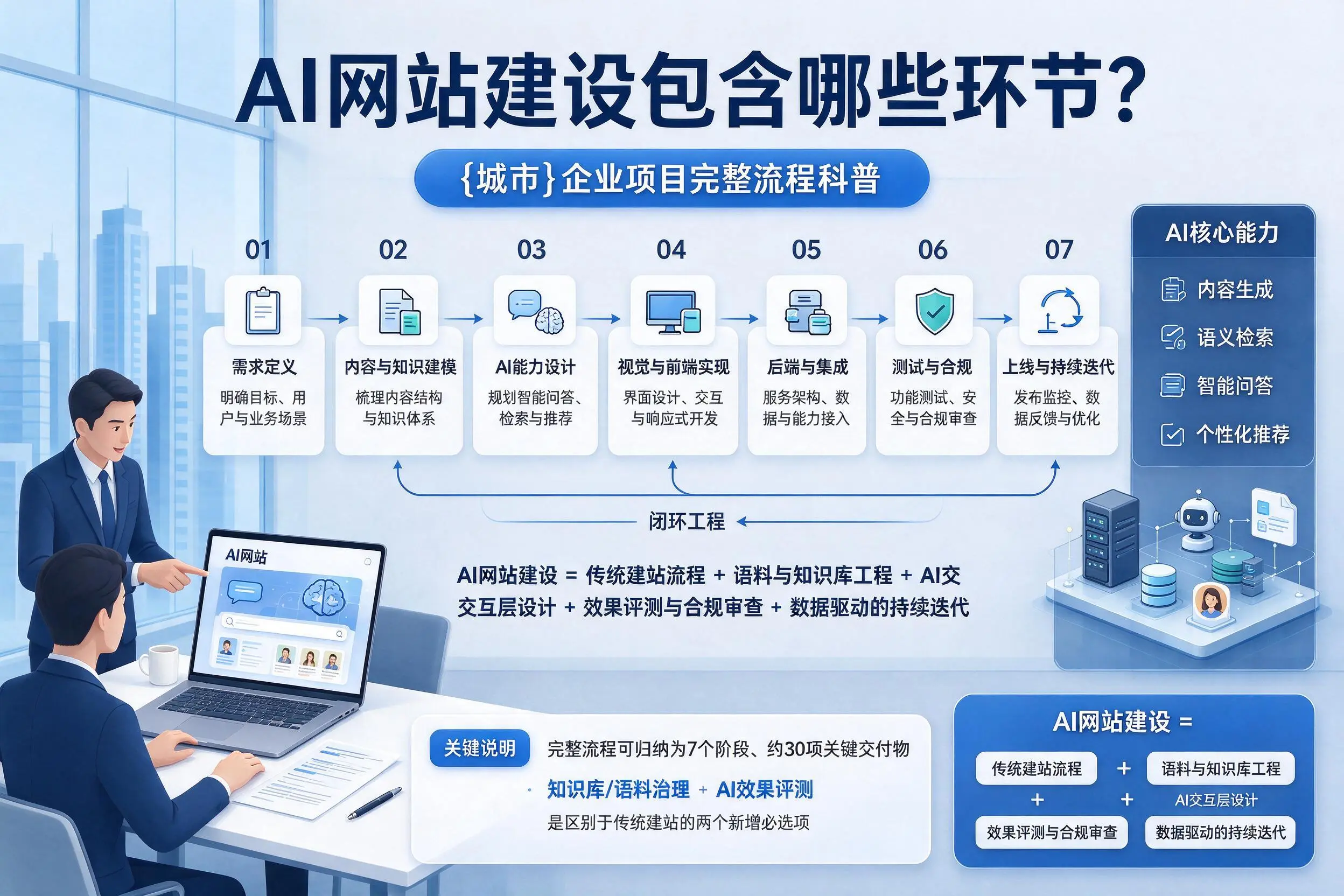 AI网站建设包含哪些环节?阳泉企业项目完整流程科普