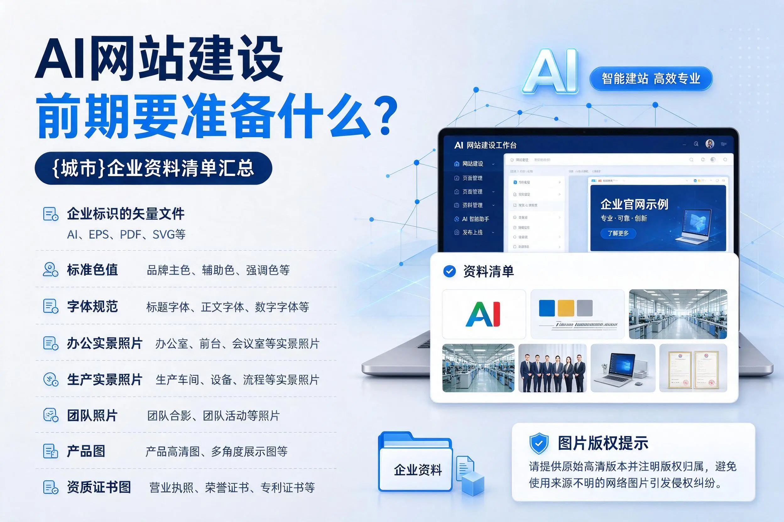 AI网站建设前期要准备什么?阳泉企业资料清单汇总