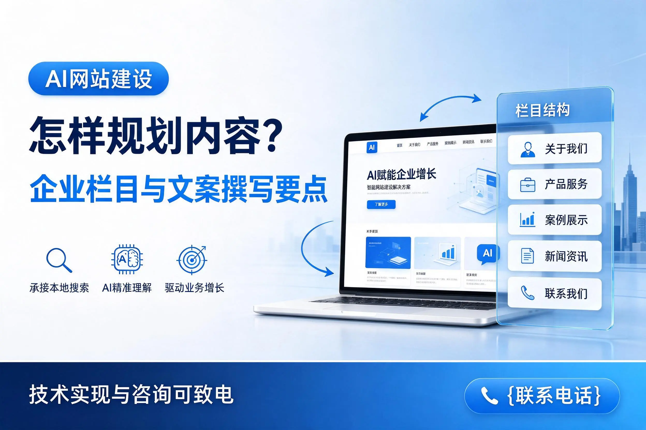 AI网站建设怎样规划内容?阳泉企业栏目与文案撰写要点