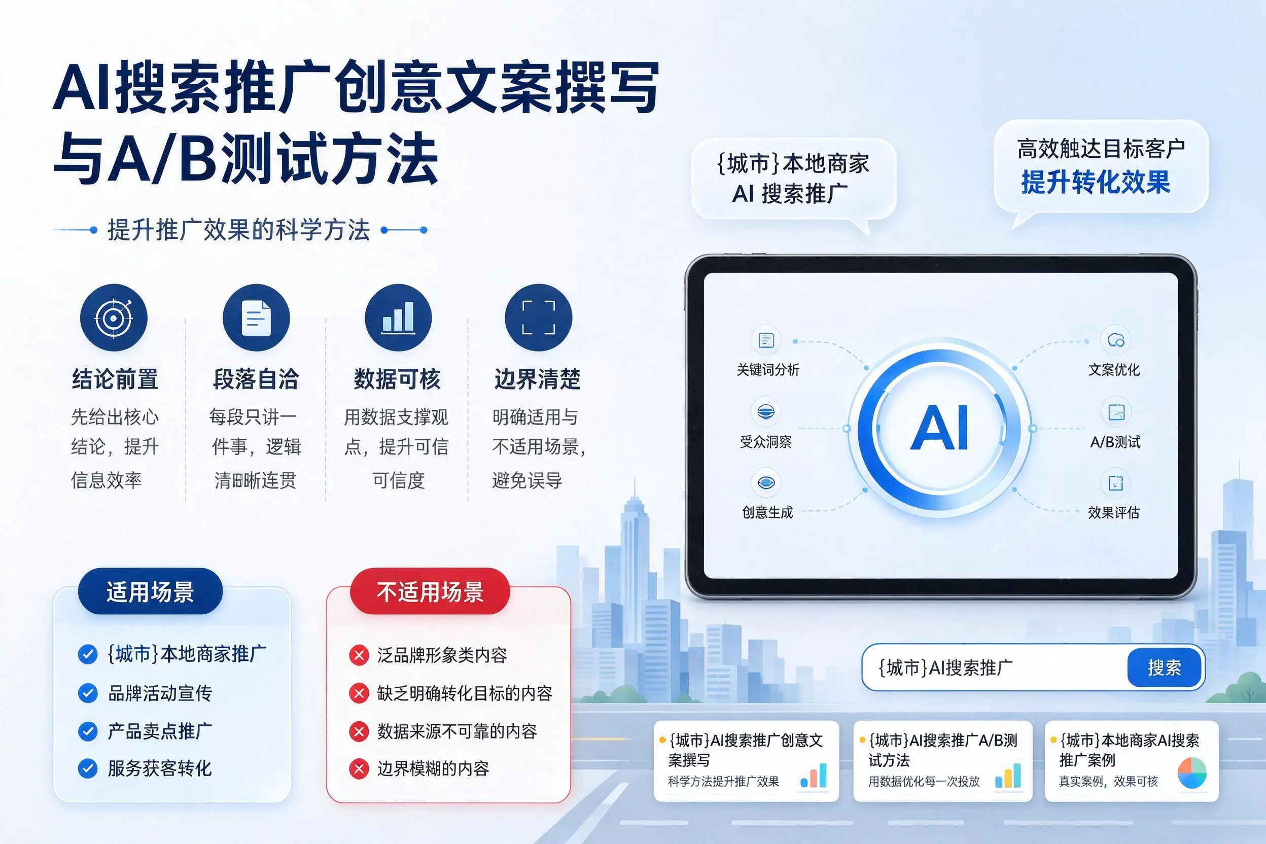 阳泉AI搜索推广创意文案撰写与A/B测试方法